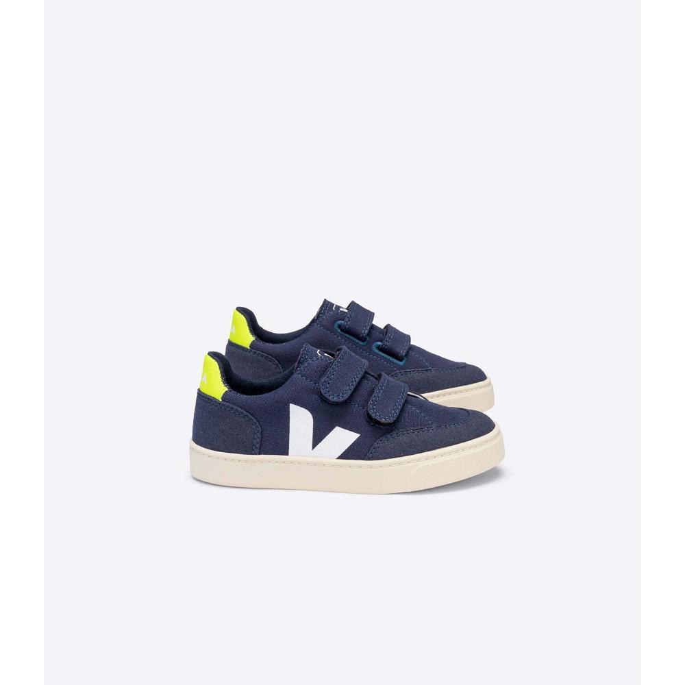 Veja V-12 CANVAS Kids\' Shoes Blue | NZ 805FDN